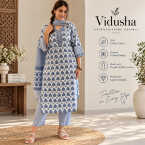 Vidusha Printed Soft Cotton Kurta Set for Women
